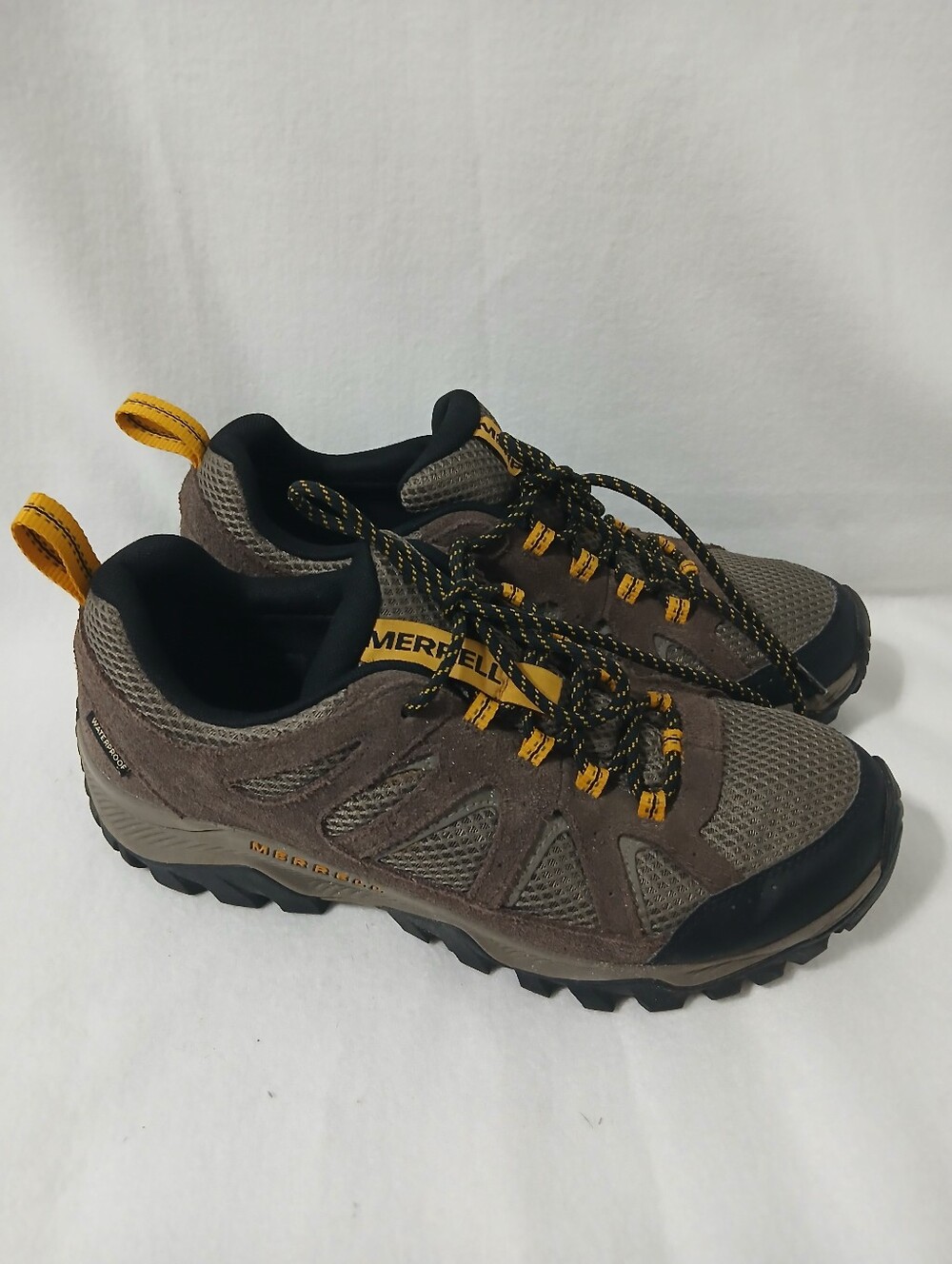 Merrell Brown with Yellow Accent Trail Sneakers